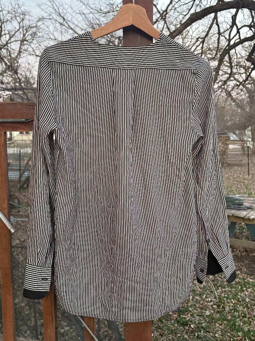 rag & bone The Lei Stripe Silk Blouse – Black and white  – Size XS/TP - Picture 7 of 7